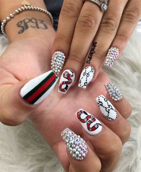 gucci fake nails|gucci nails with diamonds.